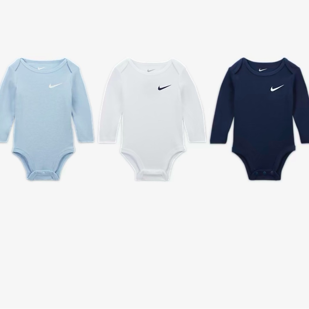 Nike Baby 3-Pack Long Sleeve Bodysuits